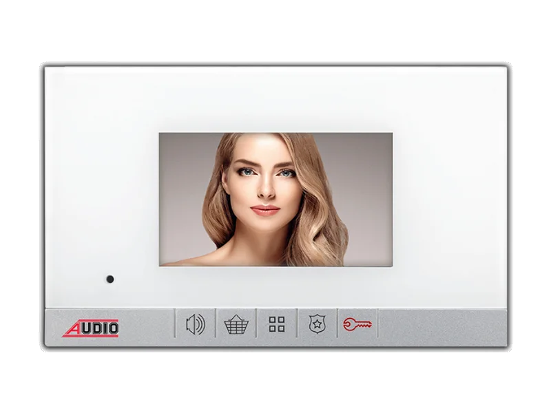 Audio beyaz iç ünite görüntülü diafon monitörü