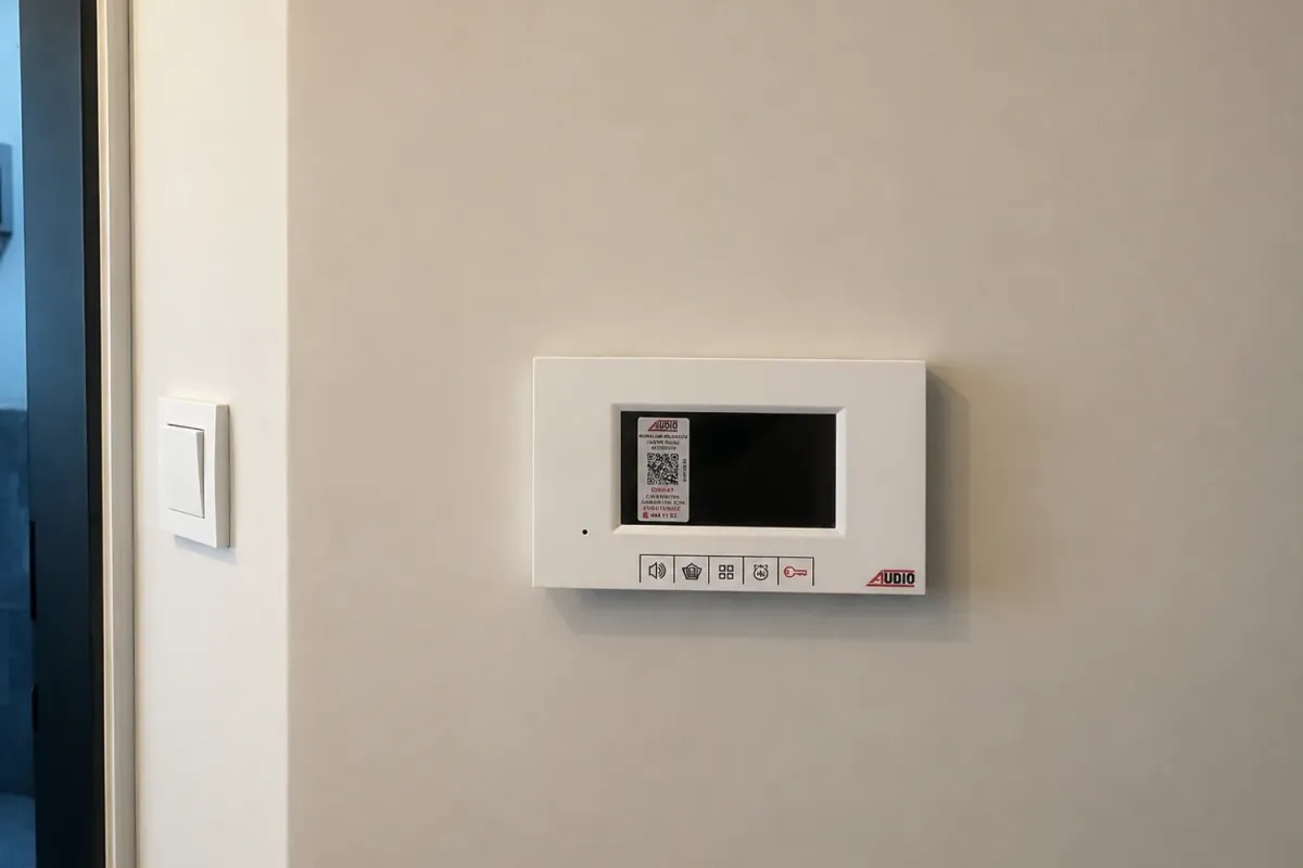 Daire içinde değiştirilen Audio 4,3 inç görüntülü diafon monitörü ve yanındaki anahtar